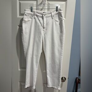 J. Crew Factory Curvy Straight Women's White Jeans, Size 34